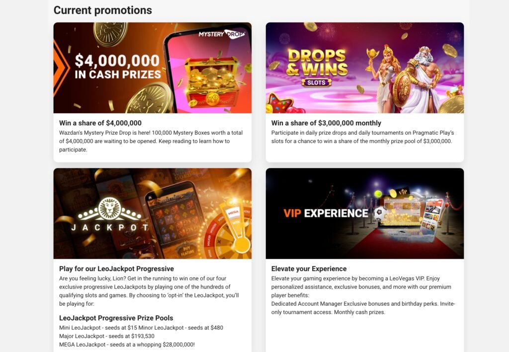 LeoVegas Promotions and Bonuses